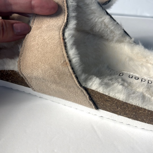 MADDEN GIRL Butterfly Taupe Furry Buckle Straps Slide Sandals Women's 11M NEW - Picture 9 of 10